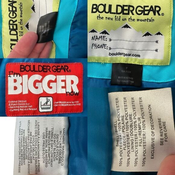 BOULDER GEAR Youth Kids Winter Snow Ski Bib Overalls Snowsuit Pants $98 Size 7 - Picture 11 of 16